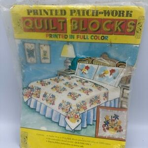 Vogart Crafts Quilt Blocks "Flower Garden" 86A  14 X 14  Printed Squares